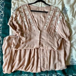 Free People Pink and White Maxi Dress